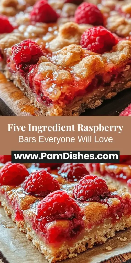 Discover the joy of baking with our Fabulous Five Ingredient Raspberry Bars! This simple yet delicious dessert combines fresh raspberries and almond flour for a delightful treat that’s gluten-free and packed with flavor. Perfect for family gatherings or a cozy night in, these bars are easy to whip up and sure to impress. Enjoy them plain, topped with whipped cream, or alongside ice cream. Check out the full recipe and make your baking dreams come true! #RaspberryBars #GlutenFreeDessert #Baking #EasyRecipes #HealthyTreats #DessertLove