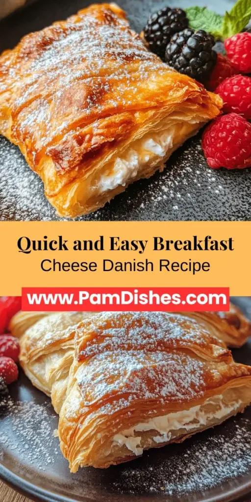 Start your morning off right with this Easy Breakfast Cheese Danish! Perfect for busy days or leisurely weekends, this delightful pastry combines flaky dough with a rich cream cheese filling, creating a comforting treat. Even better, it's quick to prepare using store-bought crescent roll dough. Customize it with your favorite toppings or enjoy it plain. Indulge in a warm Danish alongside your morning coffee or tea for a delicious start! #BreakfastRecipes #CheeseDanish #EasyBaking #HomemadePastries #BrunchIdeas