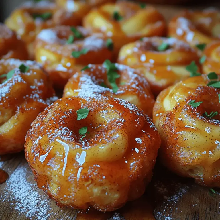 Baked apple fritters are a delightful treat that brings warmth and comfort to any occasion. These delectable pastries, bursting with sweet, tender apples and aromatic spices, evoke a sense of nostalgia and joy. The appeal of baked apple fritters lies not only in their delicious flavor but also in their unique combination of textures—crispy on the outside and soft on the inside. Whether enjoyed as a decadent breakfast or a satisfying snack, these fritters are versatile enough to suit any time of day.