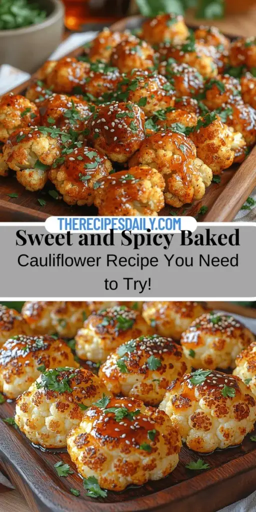 Discover the deliciousness of Sweet & Spicy Baked Cauliflower Delight, a nutritious plant-based dish that's as versatile as it is flavorful. Perfect for vegans and anyone looking to eat healthier, this recipe combines roasted cauliflower with a tantalizing sweet and spicy glaze. Packed with vitamins and low in calories, this dish can stand alone or complement any meal. Elevate your dining experience with vibrant flavors and a satisfying crunch, making it a true culinary delight.