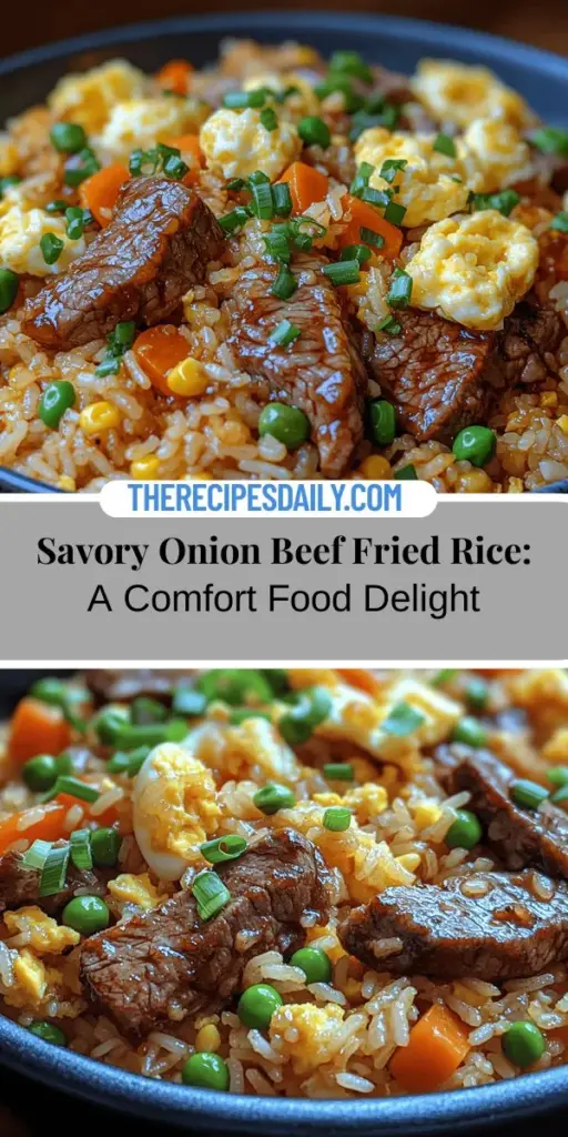 Indulge in the heartwarming flavors of savory onion beef fried rice, a delicious fusion of tenderness and taste. This versatile dish combines marinated flank steak, aromatic garlic, sweet onions, and vibrant, fresh vegetables with the delicate aroma of jasmine rice. Perfect as a main course or a side, this fried rice recipe is not only easy to prepare but also an excellent way to utilize leftover rice. Explore all the tips and ingredient breakdowns to create this satisfying meal that warms both your palate and your soul.