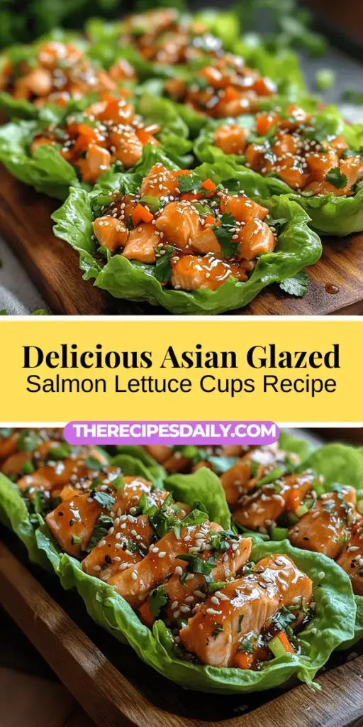 Discover the perfect blend of health and flavor with Asian Glazed Salmon Lettuce Cups. This vibrant dish features protein-rich salmon marinated in a sweet and savory glaze, wrapped in crispy lettuce leaves with fresh veggies. Not only are these low-carb cups visually appealing, but they also deliver a satisfying crunch and delightful flavors. Ideal for dinner parties or quick weeknight meals, they offer a nutritious bite that's sure to impress everyone at the table. Dive into this delicious recipe and elevate your meal prep with these wholesome delight!