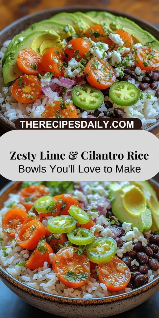 Discover the vibrant flavors of Zesty Lime & Cilantro Rice Bowls that are sure to satisfy your taste buds while being healthy and versatile. This delightful recipe features fluffy jasmine rice, fresh cilantro, zesty lime, and an array of customizable toppings like black beans, cherry tomatoes, and creamy avocado. It's perfect for a quick lunch, light dinner, or as a side dish. Explore the step-by-step guide to create a colorful, delicious meal that suits any dietary preference. Enjoy cooking and experimenting with fresh ingredients to make this dish your own!