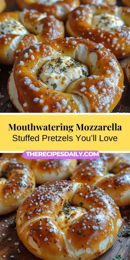 Indulge in the delicious world of mozzarella stuffed soft pretzels! This recipe takes the classic snack to new heights by adding gooey mozzarella cheese to the warm, chewy pretzel dough. Perfect for parties, movie nights, or as a tasty appetizer, these pretzels combine enticing textures and flavors that will impress your friends and family. Follow our step-by-step guide to create these mouthwatering treats at home, and enjoy the fun of baking your own cheesy delights!