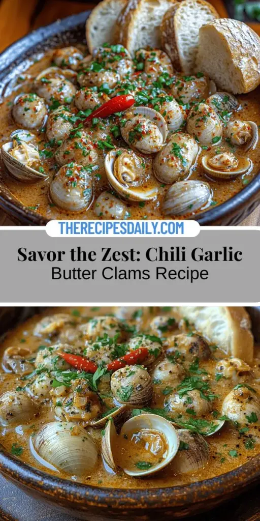 Discover the irresistible flavors of Chili Garlic Butter Clams, a gourmet seafood delight that's perfect for any occasion. This dish showcases the natural sweetness of fresh clams combined with a savory sauce of garlic, chili, and butter. Easy to prepare, it highlights the beauty of clams and can be paired with crusty bread or served over pasta. Elevate your dinner parties or cozy nights in with this rich and comforting recipe that’s sure to impress your guests.