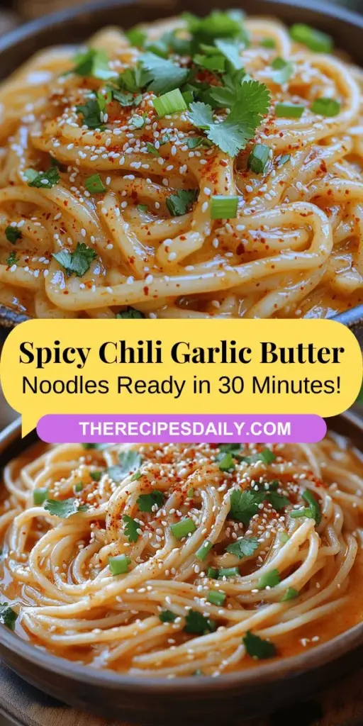 Discover the delicious world of Chili Garlic Butter Noodles, a quick and flavorful dish that’s perfect for any occasion. Combining the rich taste of butter with aromatic garlic and a kick of chili, this recipe is both satisfying and easy to prepare. In under 30 minutes, you can create a gourmet meal using simple ingredients. Perfect for weeknight dinners or impressing guests, these noodles are customizable to suit various diets and spice levels. Experience vibrant flavors and textures with every bite!