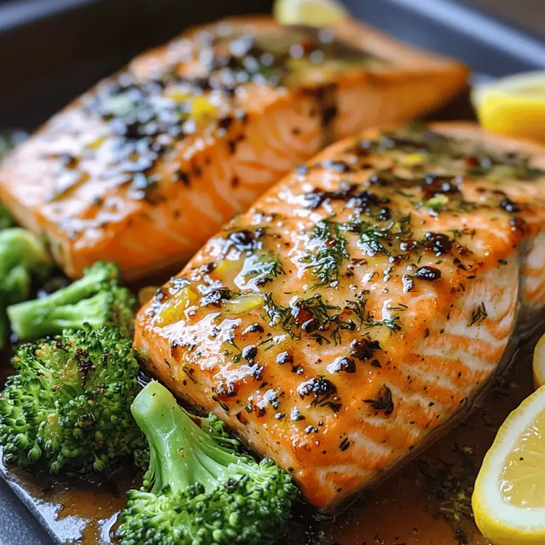 In today’s busy world, finding a meal that is not only quick to prepare but also nutritious and delicious can be a challenge. Enter the Sizzling Lemon-Dill Roasted Salmon & Broccoli — a dish that perfectly marries simplicity with flavor. This recipe is designed to elevate your weeknight dinners or impress your guests during a special gathering, all while keeping health at the forefront. With salmon as the star of the dish, you can indulge in a meal that’s rich in omega-3 fatty acids, paired with the vibrant crunch of broccoli, making it a well-rounded option for any occasion.