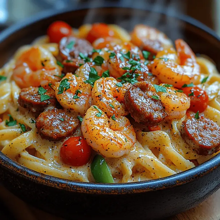 If you're looking to tantalize your taste buds with a dish that embodies the vibrant and rich flavors of the South, look no further than Creamy Cajun Shrimp Pasta with Sausage. This dish seamlessly blends the zesty heat of Cajun spices with the comforting creaminess of a well-made sauce, creating a dining experience that is both exciting and satisfying. Whether you’re preparing a weeknight dinner or impressing guests at a special gathering, this pasta dish is sure to be a crowd-pleaser.
