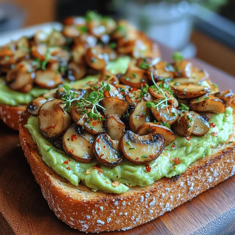 In the world of modern cuisine, few dishes have captured the hearts and palates of food lovers quite like the Savory Mushroom Avocado Toast. This delightful pairing marries the creamy richness of ripe avocados with the earthy, umami-packed flavors of sautéed mushrooms. The result? A culinary experience that not only tantalizes the taste buds but also offers a wealth of nutritional benefits. As the trend of vibrant, health-conscious eating continues to gain momentum, this dish stands out as a perfect option for any time of day—whether you’re in need of a quick breakfast, a light lunch, or a satisfying snack.