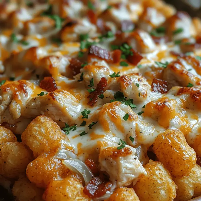 Comfort food has a unique way of bringing people together. Whether it’s a chilly winter evening or a lively family gathering, the aroma of a warm, hearty dish can evoke feelings of nostalgia and togetherness. Among the myriad of comfort foods, one dish that stands out for its flavor, ease of preparation, and sheer indulgence is the Crispy Chicken Bacon Ranch Tater Tot Delight. This casserole is not just a meal; it’s a celebration of flavors that pleases both kids and adults alike.