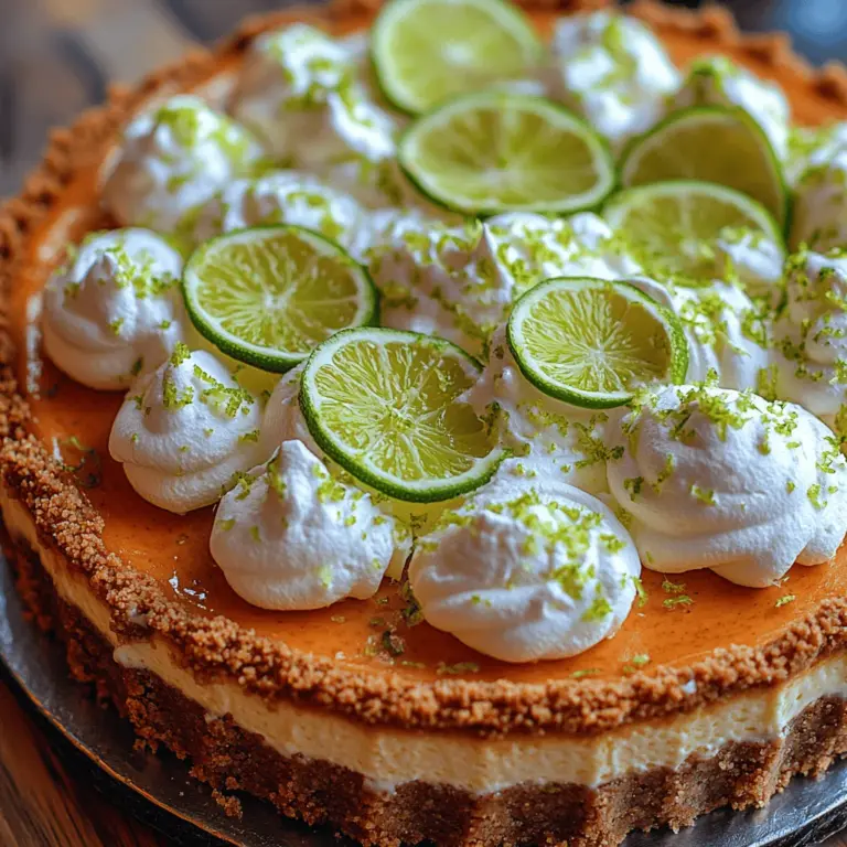 If you're looking to elevate your dessert game, the Zesty Lime Mousse Cheesecake is a delightful option that combines the rich creaminess of traditional cheesecake with the light, airy texture of mousse. This innovative dessert is not only visually stunning but also a refreshing treat that tantalizes the taste buds with its bright citrus flavor. The zingy notes of lime cut through the richness of the cheesecake, making it a perfect end to any meal, especially during warm weather or festive occasions.