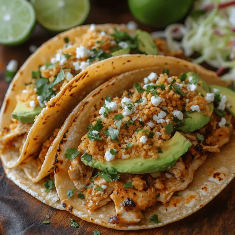 Tacos have transcended their humble origins to become a beloved staple in both Mexican cuisine and the global culinary landscape. Among the myriad of taco fillings, Chicken Tinga stands out with its rich, smoky flavors and tender consistency. This recipe for Slow-Cooked Crispy Chicken Tinga Tacos combines the convenience of slow cooking with the delightful crunch of crispy toppings, making it an ideal choice for busy weeknights or festive gatherings.