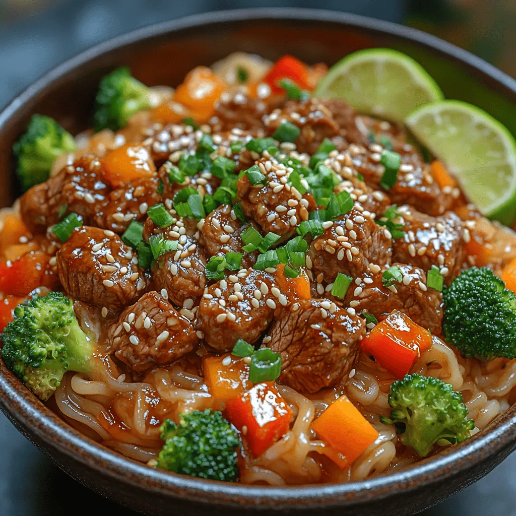 Hoisin Beef Noodles is a vibrant dish that beautifully encapsulates the essence of Asian cooking. Originating from the rich culinary traditions of East Asia, this recipe has rapidly gained traction across the globe, becoming a beloved staple in many households and restaurants alike. The dish is a delightful harmony of textures and flavors, showcasing tender slices of beef, vibrant vegetables, and soft, slippery rice noodles, all enveloped in a rich, sweet, and savory hoisin sauce.
