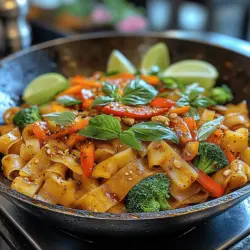 In Thailand, food is not just about sustenance; it is a cultural cornerstone that brings people together. Pad Kee Mao is often enjoyed in a communal setting, highlighting the importance of sharing meals in Thai culture. The dish is typically enjoyed by locals and tourists alike in street food stalls and restaurants, making it a staple for those looking to experience authentic Thai flavors. The combination of rice noodles, fresh vegetables, aromatic herbs, and bold sauces reflects the harmonious balance that Thai cuisine is known for, where sweet, salty, spicy, and sour elements coexist.