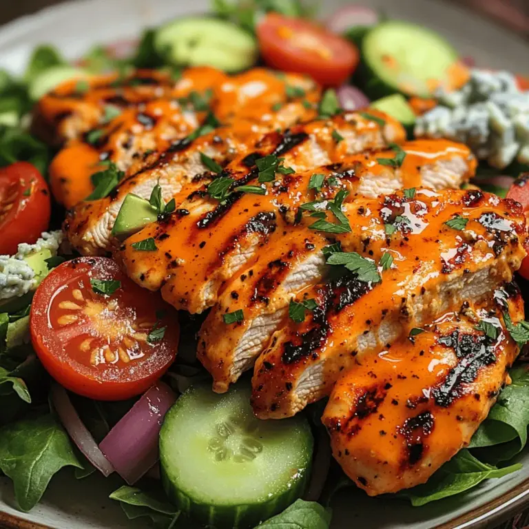 If you're searching for a dish that combines bold flavors with fresh ingredients, look no further than Spicy Grilled Buffalo Chicken Salad. This vibrant salad is perfect for those who crave the heat of spicy Buffalo chicken but want a lighter, healthier meal. Packed with protein from the chicken and a multitude of vitamins from the colorful vegetables, this salad not only satisfies your taste buds but also nourishes your body.