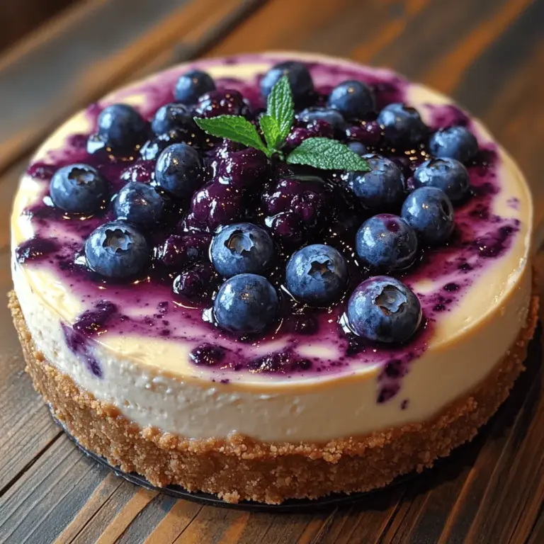 Indulging in a slice of cheesecake is a delightful experience, one that evokes feelings of comfort and satisfaction. Cheesecake, in its many forms, is a dessert that has stood the test of time, enchanting dessert lovers around the globe. Among the various iterations of this classic treat, the Creamy Bliss White Chocolate Blueberry Cheesecake stands out as a true showstopper. This exquisite dessert elevates the traditional cheesecake experience with its rich and creamy filling, a buttery graham cracker crust, and a zesty blueberry sauce that adds a refreshing burst of flavor.