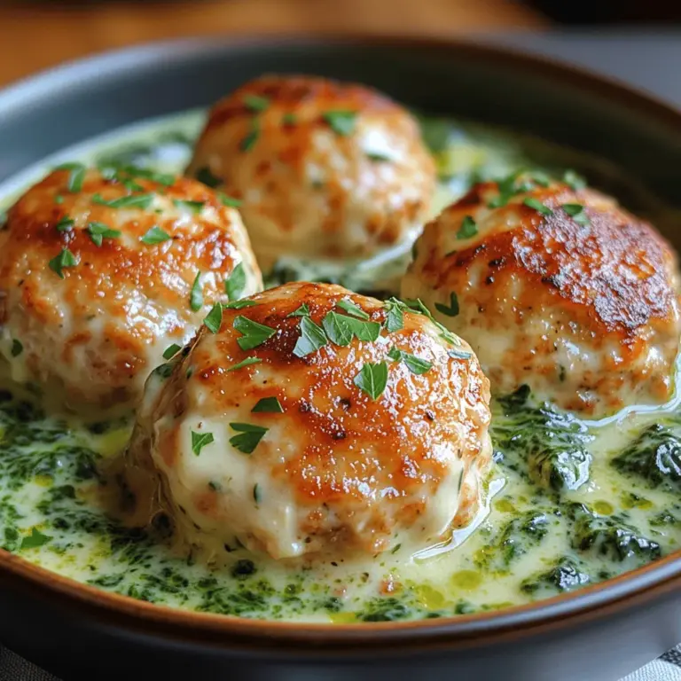 In the world of comforting home-cooked meals, few dishes can rival the appeal of cheesy chicken ricotta meatballs enveloped in a creamy spinach Alfredo sauce. This delightful recipe combines the rich flavors of ground chicken and velvety ricotta cheese, creating meatballs that are moist, tender, and bursting with flavor. The addition of a luscious spinach Alfredo sauce elevates the dish, making it both indulgent and nutritious. With this recipe, you can easily impress your family and friends or enjoy a cozy dinner at home.