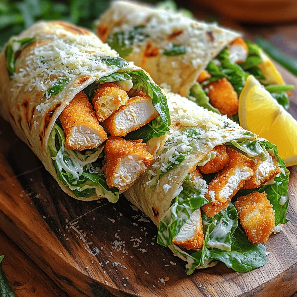 The Crispy Chicken Caesar Wrap is a delightful fusion of flavors and textures, perfect for lunch, dinner, or a quick snack. This recipe brings together tender, seasoned chicken, crisp romaine lettuce, creamy Caesar dressing, and crunchy croutons, all wrapped in a soft tortilla. With a prep time of just 15 minutes and a total time of 30 minutes, this dish is not only easy to prepare but also satisfying and versatile. Whether you're packing a lunch for work, preparing a quick dinner after a long day, or looking for a tasty snack, this wrap can cater to all your needs. In this article, we will delve into the details of making this wrap, discuss its nutritional benefits, and explore variations to suit different tastes.
