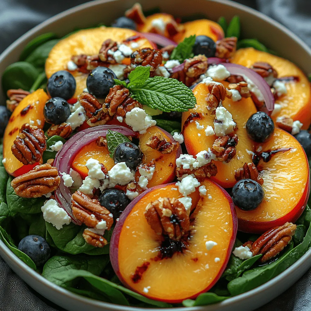 As summer approaches and the sun shines brighter, there's nothing quite like a refreshing salad to brighten your dining experience. The Blueberry Peach Feta Salad is a vibrant and delicious dish that perfectly captures the essence of warm-weather dining. This salad combines the sweet juiciness of ripe peaches and blueberries with the savory creaminess of feta cheese, creating a delightful balance of flavors that is both satisfying and nutritious. Whether you're looking for a side dish to complement a barbecue, a light meal for a hot day, or a colorful addition to your picnic spread, this salad serves it all with flair.