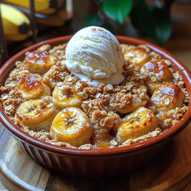 To create the perfect banana crumble, it is essential to understand the role of each ingredient in the recipe. We will break down the components into two categories: the filling and the crumble topping, providing insight into how each ingredient contributes to the overall dish.