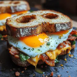 The Egg-In-A-Hole Breakfast Sandwich is a unique and delightful way to start your day. Combining the simplicity of a classic fried egg with the heartiness of a sandwich, this dish offers a satisfying blend of flavors and textures that can cater to any palate. As breakfast is often touted as the most important meal of the day, the Egg-In-A-Hole sandwich serves as a perfect example of how breakfast can be both nutritious and delicious.