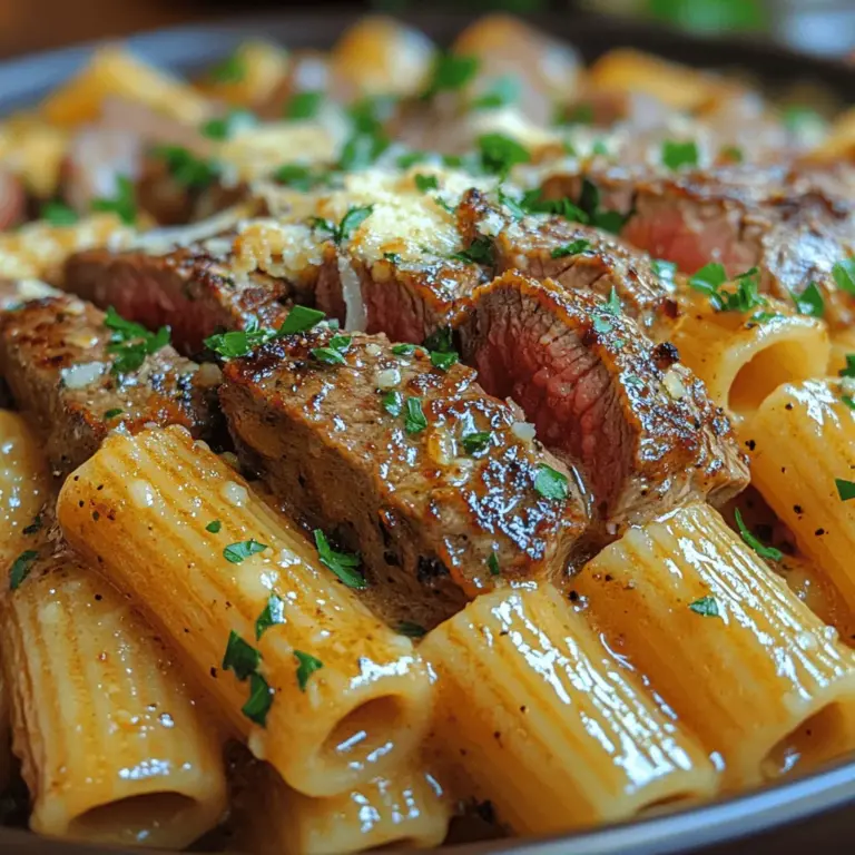 Welcome to a culinary adventure that beautifully marries the robust flavors of steak with the comforting embrace of pasta. Garlic Butter Steak Parmesan Rigatoni is a dish that embodies a perfect balance of hearty ingredients and aromatic elements, making it an exceptional choice for any occasion. Whether you are hosting a family gathering, preparing a cozy weeknight dinner, or celebrating a special event, this dish offers a delightful experience that is sure to impress.