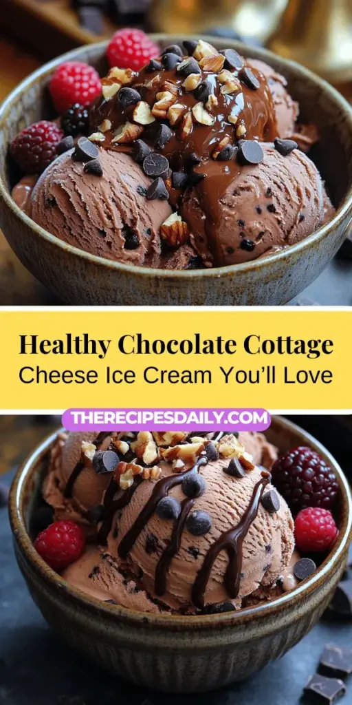 Discover the delightful twist on a classic treat with Indulgent Chocolate Cottage Cheese Ice Cream, a healthier dessert option that allows you to indulge without the guilt. This recipe combines high-protein cottage cheese and unsweetened cocoa powder for a rich and creamy ice cream that's low in fat and sugar. With customizable mix-ins like dark chocolate chips, nuts, or fresh fruit, it's perfect for satisfying cravings while maintaining your dietary goals. Enjoy a deliciously nutritious dessert that pleases both the palate and the conscience!