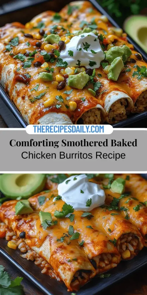 Discover the deliciousness of smothered baked chicken burritos, a family favorite perfect for busy weeknights. This comforting dish combines tender chicken, rice, black beans, and melting cheese, all enveloped in flavorful enchilada sauce. With endless customization options, it's easy to cater to different tastes and dietary preferences. Ideal for sharing at family gatherings or meal prep, these burritos promise to become a staple that everyone will love.