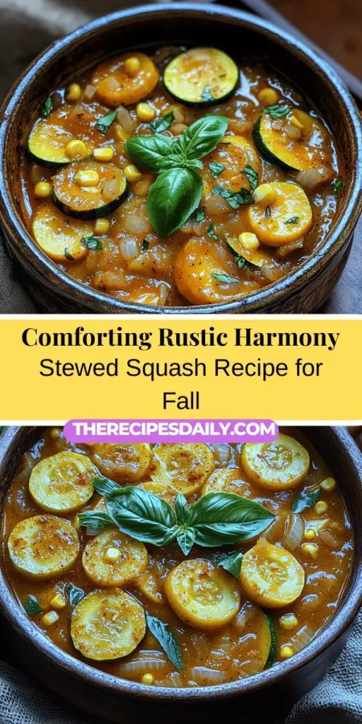 Discover the comforting taste of Rustic Harmony Stewed Squash, a vibrant dish perfect for any meal. This hearty recipe features fresh yellow squash and zucchini, enhancing its flavor with onions, garlic, and aromatic herbs. Packed with essential vitamins and nutrients, it embodies the essence of the harvest season. This guide provides step-by-step cooking instructions, tips for ingredient selection, and delicious serving suggestions. Dive into this nourishing culinary journey!