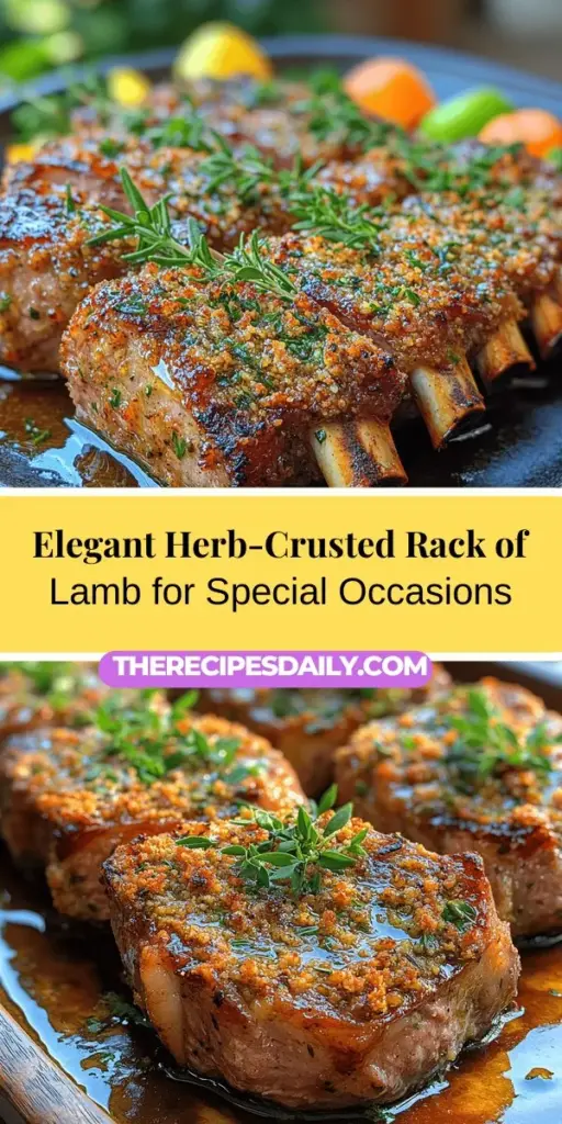 Discover the exquisite flavors of an herb-crusted rack of lamb, a dish that combines elegance and taste in a stunning presentation. This recipe features succulent lamb chops coated with a fragrant herb blend, creating a delightful contrast of savory meat and aromatic herbs. Perfect for special occasions or family dinners, learn how to select high-quality ingredients, craft the ideal herb crust, and master the roasting process to impress your loved ones with your culinary skills. Enjoy the blend of nutritious lamb and vibrant herbs that will elevate your dining experience.