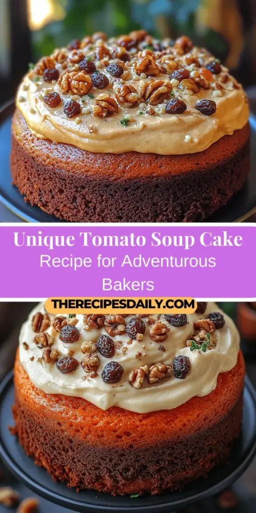 Discover the intriguing world of Tomato Soup Cake Delight, a unique dessert that transforms a savory staple into a sweet sensation. This moist cake balances the acidity of tomatoes with sweet spices, offering a delightful flavor experience that's hard to resist. Explore its fascinating history, nutritional benefits, and a step-by-step guide to baking this unconventional treat. Perfect for adventurers in the kitchen, it’s sure to impress at any gathering!