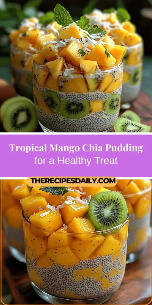 Discover the refreshing Tropical Bliss Mango Chia Pudding, a healthy and delicious treat perfect for breakfast, snacks, or dessert. This easy-to-make recipe combines creamy coconut milk and almond milk with nutrient-rich chia seeds and sweet, ripe mangoes. Not only is it versatile and vegan-friendly, but it also offers numerous health benefits, including omega-3 fatty acids and fiber. Elevate your meals with this vibrant, tropical delight that’s sure to please both your taste buds and health goals!