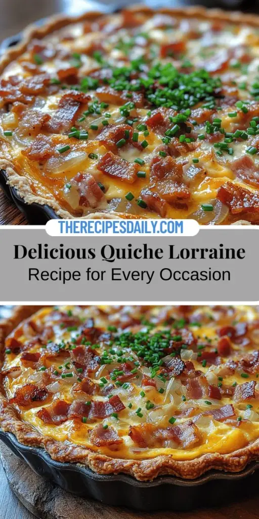 Discover the deliciousness of Quiche Lorraine, a classic French dish that's perfect for any meal! This savory pie features a creamy custard filled with crispy bacon, Swiss cheese, and sautéed onions, all nestled in a flaky crust. Whether served warm or cold, it’s a crowd-pleaser for brunches, dinners, or gatherings. Follow our step-by-step recipe to create this culinary masterpiece, and delight your guests with flavors that are both rich and comforting.