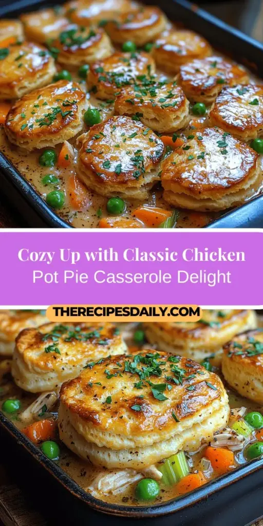 Discover the ultimate comfort food with this Cozy Classic Chicken Pot Pie Casserole! This heartwarming twist on the traditional pot pie features tender rotisserie chicken, vibrant vegetables, and a buttery biscuit topping that’s easy to prepare. Perfect for family dinners or cozy nights in, this dish offers all the beloved flavors without the fuss. Explore tips, step-by-step instructions, and variations to make this casserole a new family favorite!