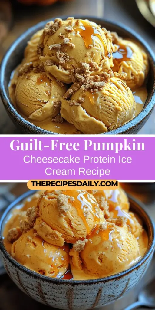 Discover the joy of guilt-free indulgence with this creamy, delicious Guilt-Free Pumpkin Cheesecake Protein Ice Cream. Combining the rich flavors of pumpkin and cheesecake, this nutritious treat is packed with protein and made from wholesome ingredients like Greek yogurt, reduced-fat cream cheese, and natural sweeteners. With simple preparation steps, you'll be on your way to enjoying a satisfying dessert that aligns with your health goals. Perfect for fall, this ice cream is a delightful way to embrace seasonal flavors without the guilt.