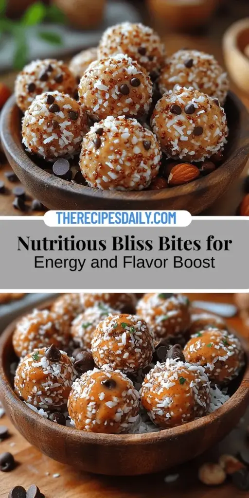 Discover the perfect healthy snack with Energizing Bliss Bites! These delicious treats combine rolled oats, nut butter, honey or maple syrup, and dark chocolate for a satisfying energy boost. Packed with nutrients and easy to make, they’re perfect for any occasion—whether you need a quick pre-workout fuel or a tasty afternoon pick-me-up. Explore creative variations to personalize your bites and enjoy guilt-free indulgence that supports your healthy lifestyle!