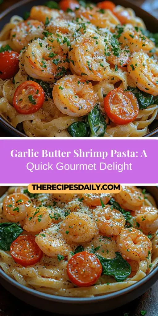 Discover the ultimate comfort food with this best-ever garlic butter shrimp pasta recipe. It's a culinary delight that pairs succulent shrimp with aromatic garlic and rich butter, all intertwined with the perfect pasta. Perfect for cozy dinners or entertaining guests, this dish is simple yet elegant, bursting with flavor. Enjoy fresh ingredients like cherry tomatoes and spinach, topped off with a sprinkle of Parmesan for that perfect finishing touch. Indulge in this delicious experience tonight!