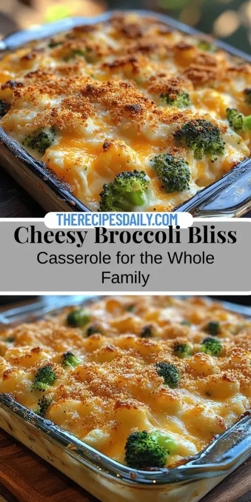 Indulge in the comforting flavors of Cheesy Broccoli Bliss Casserole, a delightful dish that brings together fresh broccoli, creamy cheese, and tender rice. Perfect for busy weeknights or special gatherings, this versatile casserole serves as a nourishing side or satisfying vegetarian main course. Packed with vitamins and rich flavors, it's a recipe every home cook should have. Discover how to create this family favorite and enjoy a heartwarming meal everyone will love.
