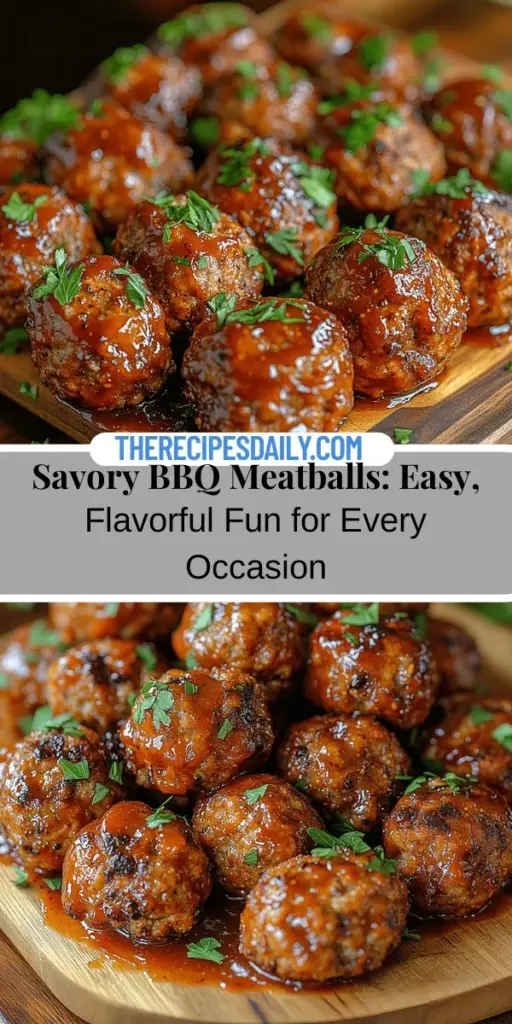 Discover the delicious world of Savory BBQ Meatballs, a perfect blend of flavors ideal for any occasion. These tender meatballs, made with a mix of ground beef and pork, are coated in a delectable smoky BBQ sauce that will satisfy even the pickiest eaters. Whether you're hosting a family dinner or a festive gathering, this simple recipe is easy to prepare and sure to impress. Get inspired and elevate your cooking game with these mouthwatering meatballs!