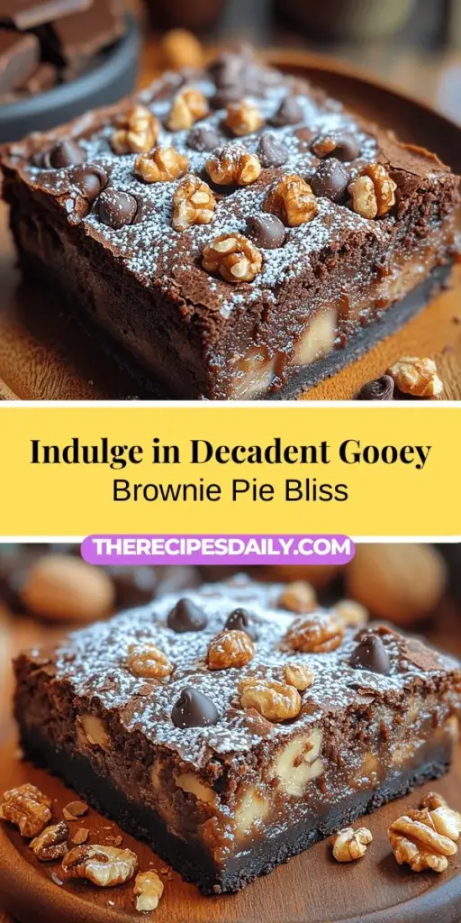 Indulge in the ultimate chocolate experience with this Decadent Gooey Brownie Pie, a delightful fusion of rich brownie goodness and flaky pie crust. This easy recipe combines high-quality chocolate, butter, and sugars for a fudgy filling that’s impossible to resist. Perfect for celebrations or cozy nights at home, serve it warm with ice cream or a sprinkle of powdered sugar for an elegant touch. Create sweet memories with this comforting homemade treat!