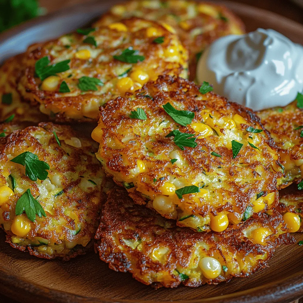 If you're searching for a light, flavorful dish that marries the sweetness of fresh corn with the subtle earthiness of zucchini, look no further than crunchy sweet corn and zucchini fritters. These delightful bites not only make for an irresistible appetizer but can also serve as a satisfying snack or a light meal. The beauty of fritters lies in their versatility; they can be served on their own, paired with a refreshing dipping sauce, or enjoyed alongside a crisp salad. Whether you're hosting a summer barbecue or simply craving a quick and easy dish at home, these fritters are sure to impress.