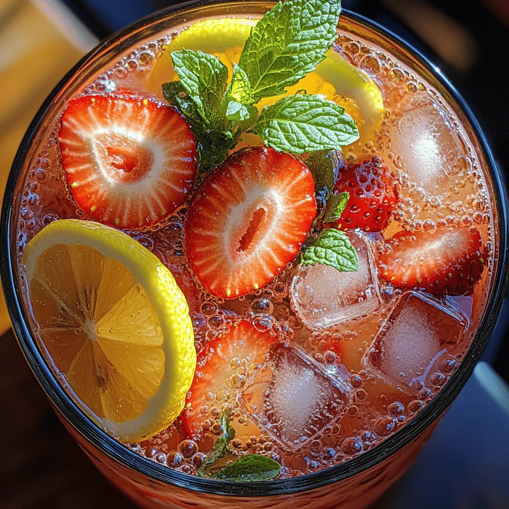 As the sun begins to shine brighter and the days grow longer, there's nothing quite like a glass of refreshing Sparkling Strawberry Lemonade to elevate your summer gatherings. This delightful beverage is the perfect blend of sweet and tangy, combining the vibrant flavors of fresh strawberries and zesty lemons to create a drink that is both invigorating and satisfying. Whether you’re lounging by the pool, hosting a picnic, or simply enjoying a warm day in your backyard, Sparkling Strawberry Lemonade is sure to become your go-to thirst-quencher.