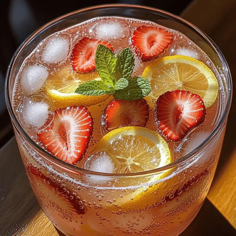 As the sun begins to shine brighter and the days grow longer, there's nothing quite like a glass of refreshing Sparkling Strawberry Lemonade to elevate your summer gatherings. This delightful beverage is the perfect blend of sweet and tangy, combining the vibrant flavors of fresh strawberries and zesty lemons to create a drink that is both invigorating and satisfying. Whether you’re lounging by the pool, hosting a picnic, or simply enjoying a warm day in your backyard, Sparkling Strawberry Lemonade is sure to become your go-to thirst-quencher.