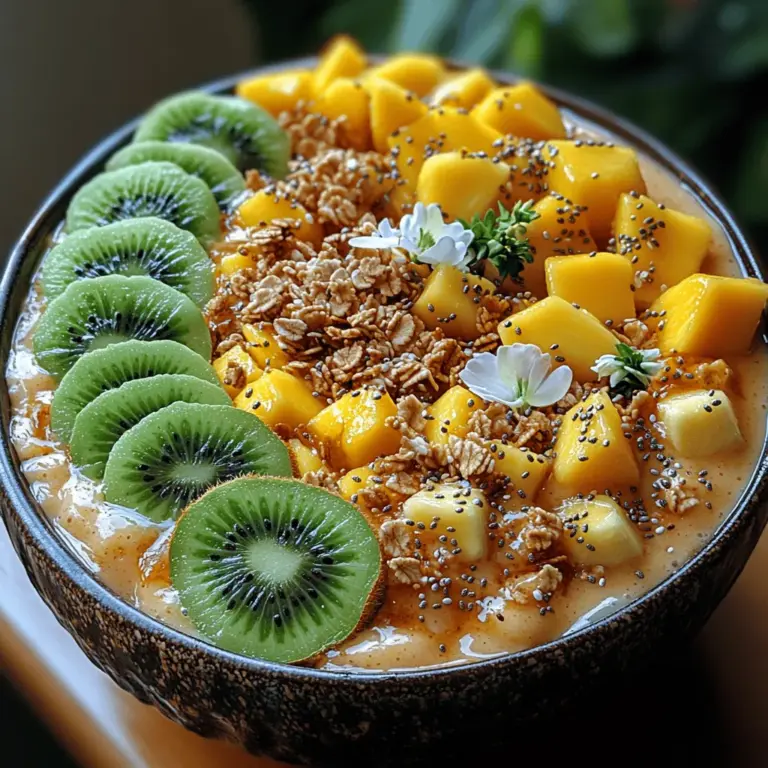 Explore the vibrant flavors of the tropics with our refreshing Tropical Paradise Smoothie Bowl. This delightful recipe combines the natural sweetness of fruits like banana, mango, and pineapple with the creamy texture of coconut milk, creating a dish that is both satisfying and nutritious. Perfect for breakfast, a midday snack, or even dessert, this smoothie bowl is a versatile option that can be tailored to suit your personal taste and dietary preferences.