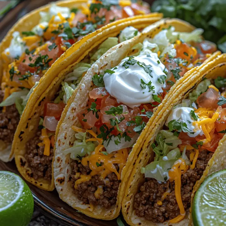 Classic beef tacos are more than just a meal; they are a culinary celebration that brings together tradition, flavor, and creativity. Across many cultures, tacos have become a beloved staple, often found at family gatherings, festive celebrations, or simply as a comforting weeknight dinner. Their allure lies in the delightful combination of seasoned ground beef, fresh vegetables, and an array of toppings that cater to individual tastes. Each taco can be customized to suit preferences, allowing home cooks to explore their creativity while adhering to a simple yet satisfying recipe.