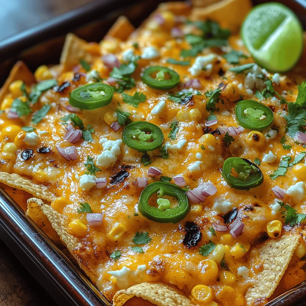 Nachos are a beloved snack that transcends borders, originating from Mexico and becoming a staple in American cuisine, sports events, and gatherings. Their simplicity lies in the layering of tortilla chips with a variety of toppings, allowing for endless customization. In contrast, Elote, or Mexican street corn, is a vibrant dish that brings together grilled corn, creamy sauces, cheese, and spices, celebrated for its bold flavors and textures. The fusion of these two favorites into Grilled Street Corn Nachos Fiesta creates a delightful culinary experience that combines the heartiness of nachos with the fresh, smoky essence of street corn.
