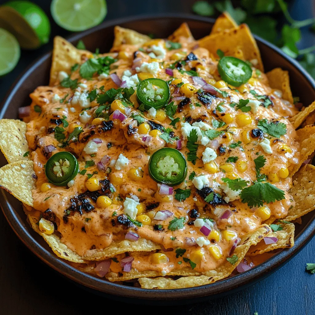 Nachos are a beloved snack that transcends borders, originating from Mexico and becoming a staple in American cuisine, sports events, and gatherings. Their simplicity lies in the layering of tortilla chips with a variety of toppings, allowing for endless customization. In contrast, Elote, or Mexican street corn, is a vibrant dish that brings together grilled corn, creamy sauces, cheese, and spices, celebrated for its bold flavors and textures. The fusion of these two favorites into Grilled Street Corn Nachos Fiesta creates a delightful culinary experience that combines the heartiness of nachos with the fresh, smoky essence of street corn.