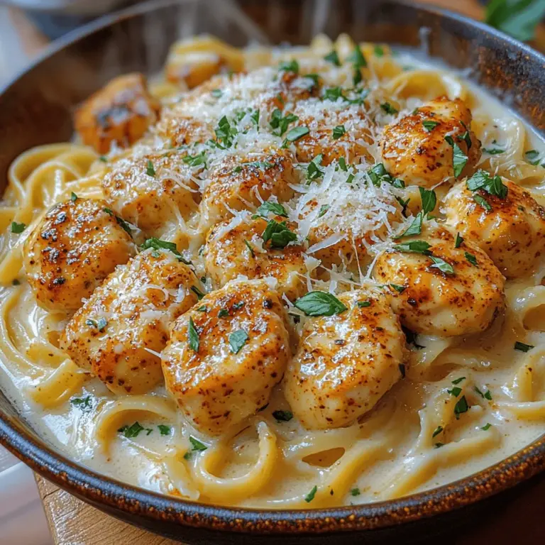 When it comes to weeknight dinners or special occasions, few dishes can compete with the delightful combination of Garlic Butter Chicken Bites with Creamy Pasta. This recipe brings together tender, juicy chicken bites coated in a rich garlic butter sauce and served over a bed of creamy pasta, creating a meal that is both indulgent and satisfying. The fusion of flavors—savory garlic, buttery goodness, and the comforting richness of pasta—makes this dish a crowd-pleaser that will impress family and friends alike.