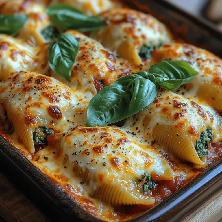 To create the ultimate Cheesy Spinach & Ricotta Stuffed Shells, you'll need a selection of high-quality ingredients that each contribute their unique qualities to the dish. Let's take a closer look at these flavorful components and their roles in crafting this comforting meal.