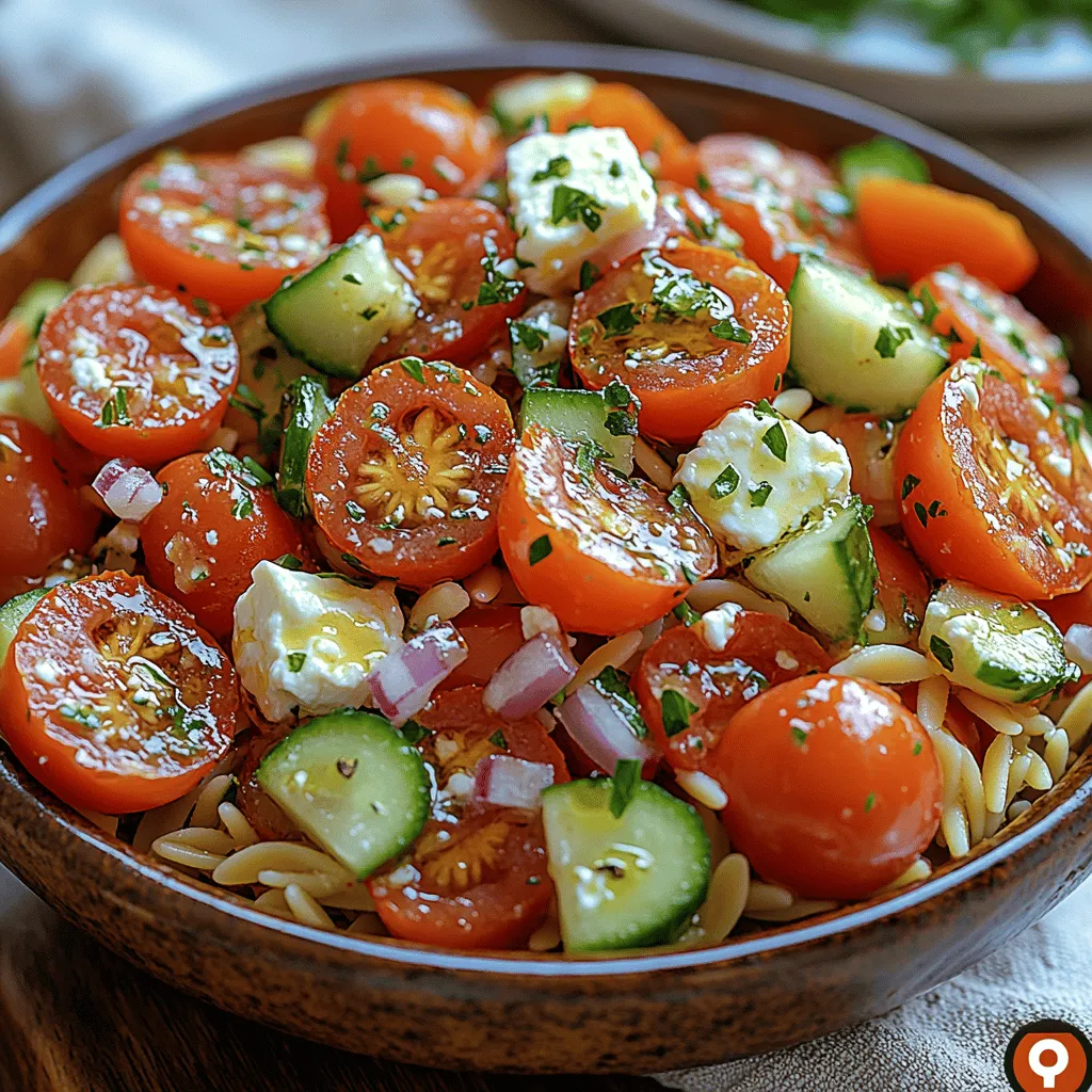 The Feta and Tomato Orzo Salad is a vibrant dish that brings together the best of summer's bounty with its fresh ingredients and Mediterranean flair. This salad is not just a feast for the eyes but also a delightful combination of flavors that dance on your palate. Whether you’re looking for a light lunch, a side dish for your next barbecue, or a refreshing meal to enjoy on warm evenings, this salad fits the bill perfectly.